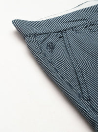 Being Human Men Cotton Linen Striped Chinos Trousers