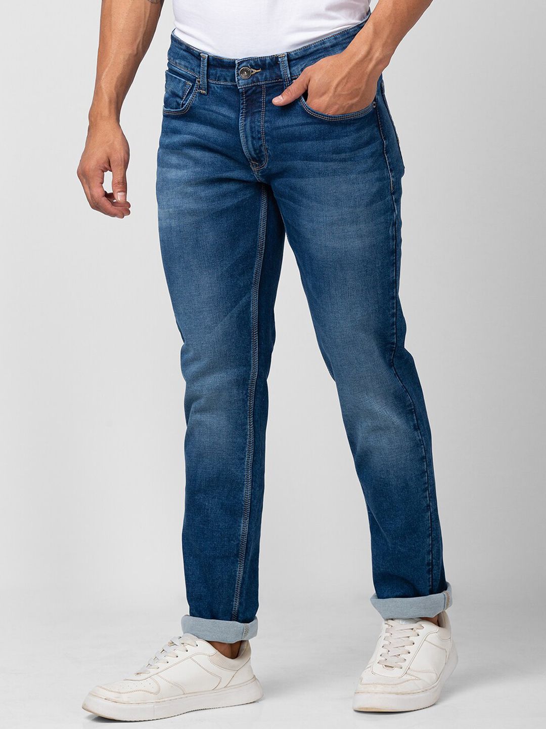 SPYKAR Men Mid-Rise Heavy Fade Stretchable Cotton Jeans