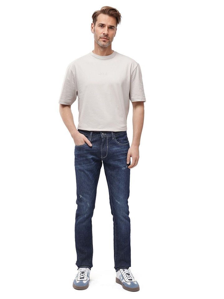 RARE RABBIT Men Comfort Mid-Rise Regular Fit Stretchable Jeans