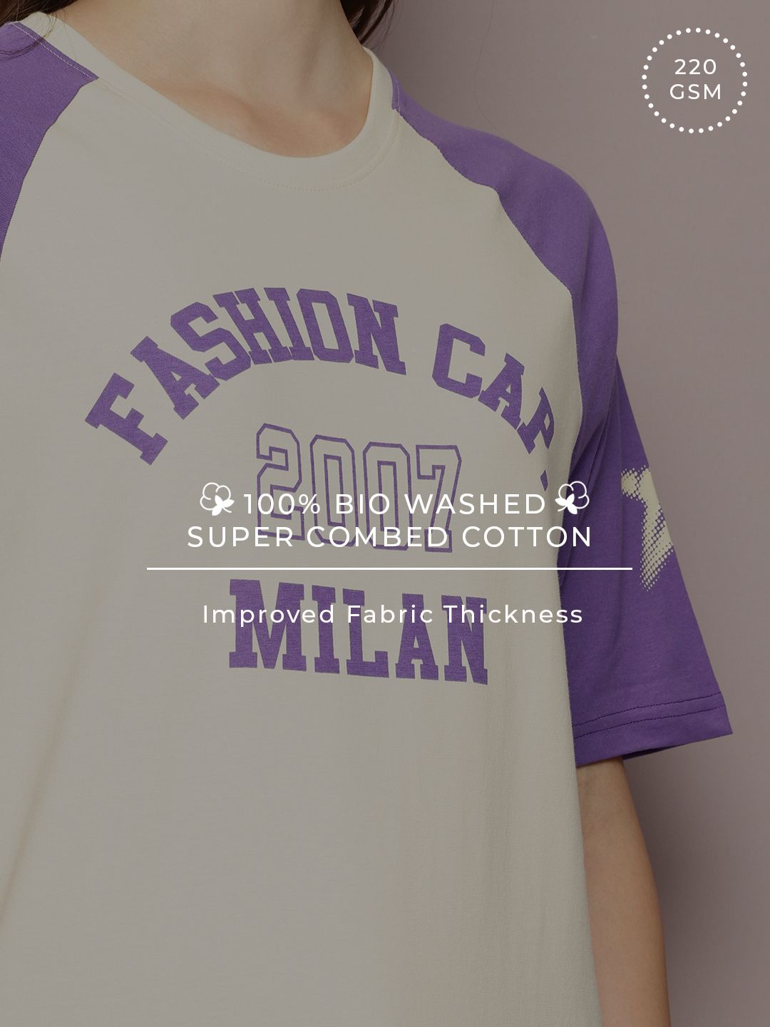 DILLINGER Womens Oversized Raglan Sleeve Varsity Printed Tshirt