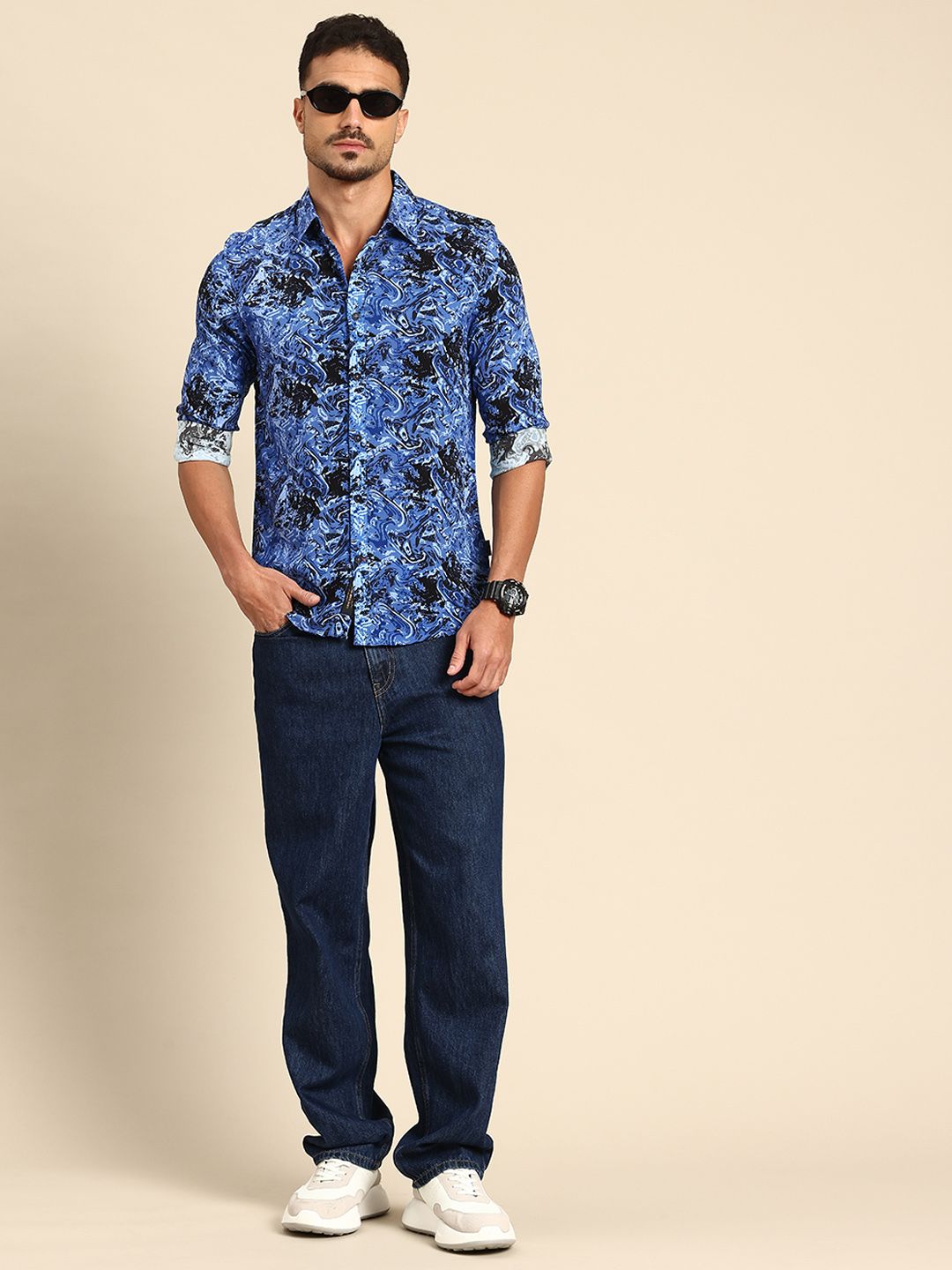 Being Human Printed Slim Fit Casual Shirt