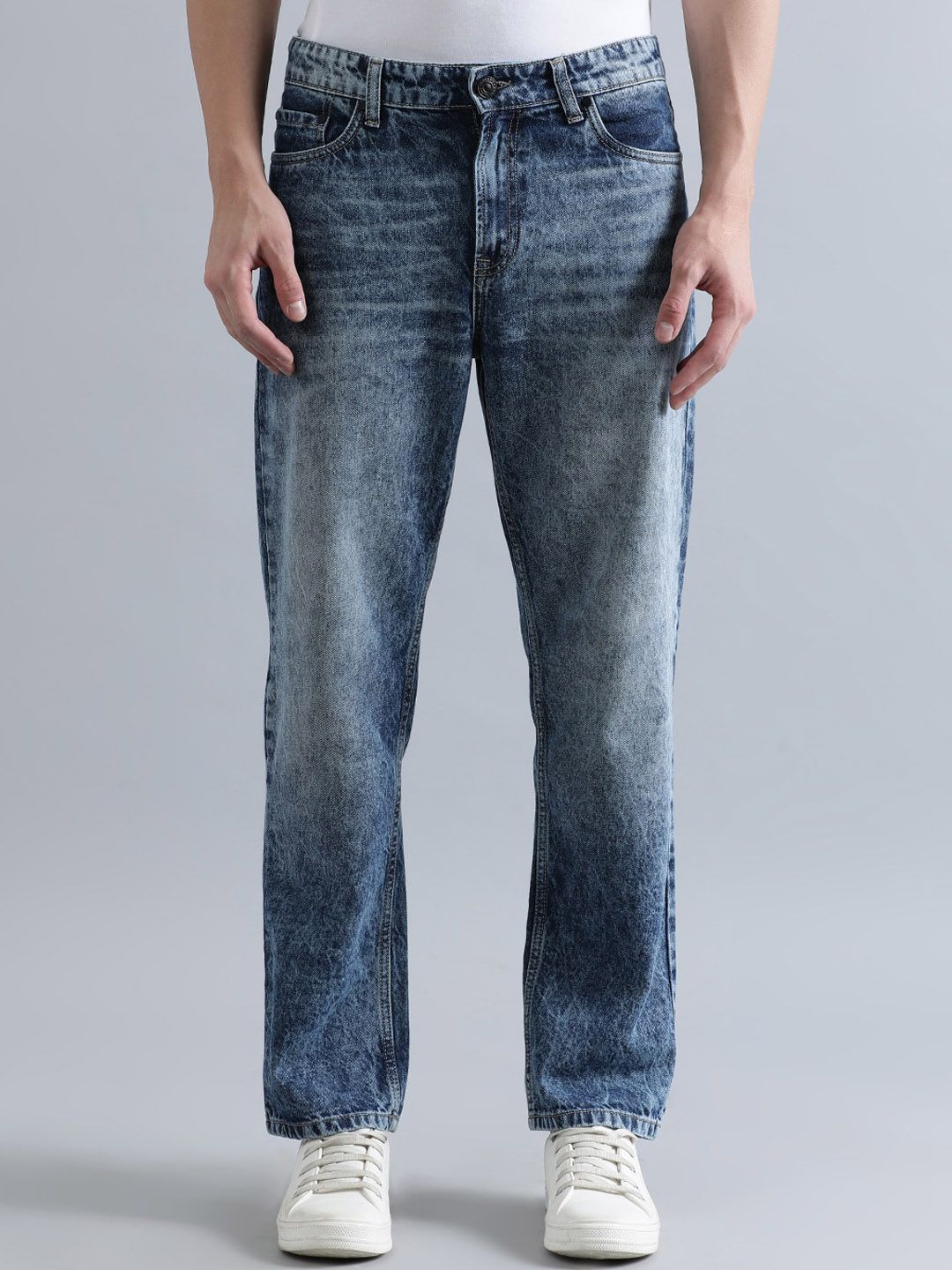 Bene Kleed Men Dark Shade Relaxed Fit Light Fade Jeans