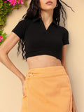 DressBerry Polo Neck Boxy Crop Top