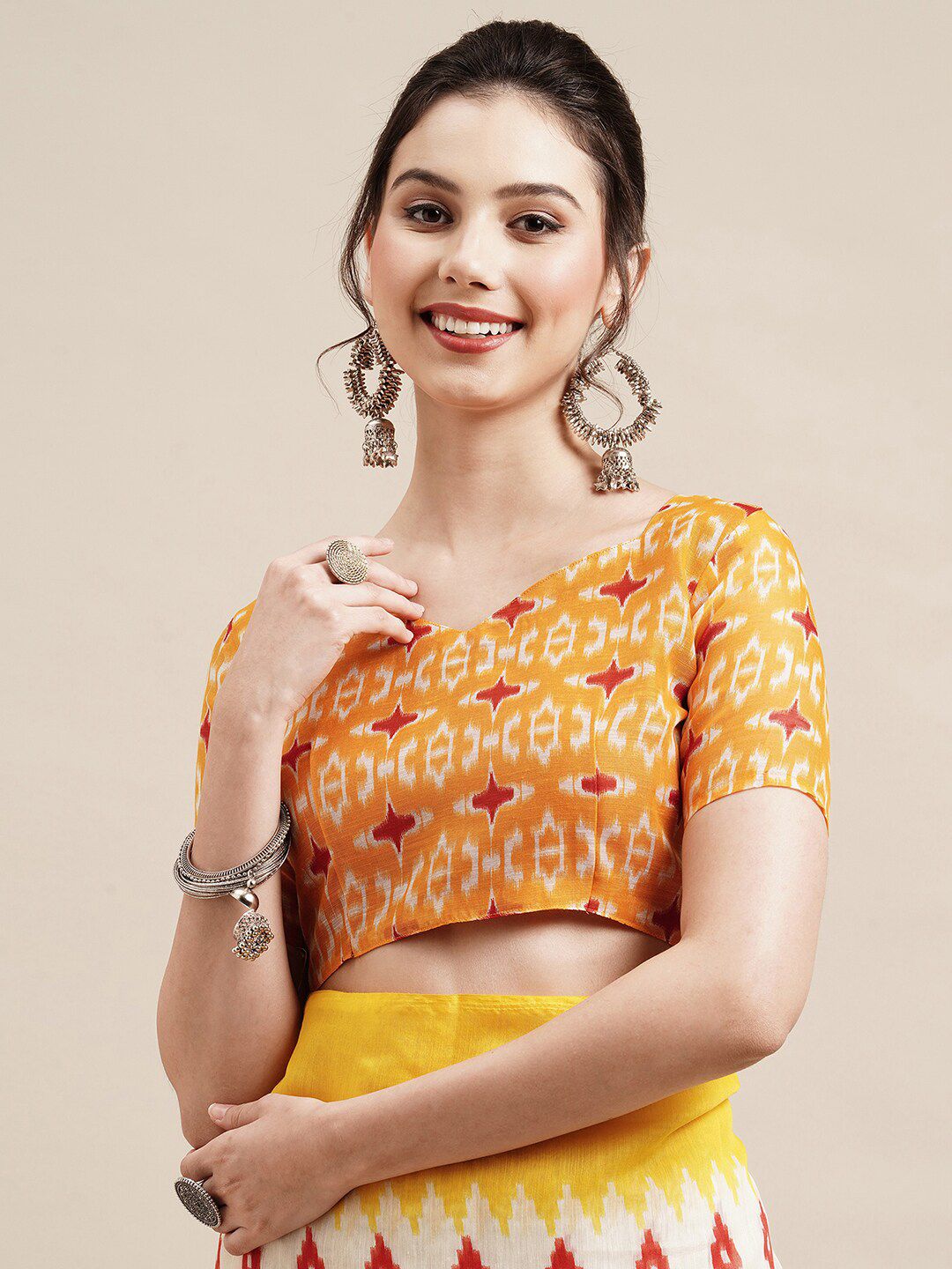 Saree mall Off White & Red Pure Cotton Sarees