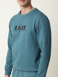 RARE RABBIT Men Loki Slim Fit Printed Round Neck Sweatshirt