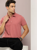 DILLINGER Men Polo Collar Honeycomb Structure T-shirt