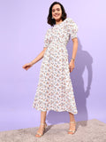 STREET 9 Floral Printed Smocking Detail Dress