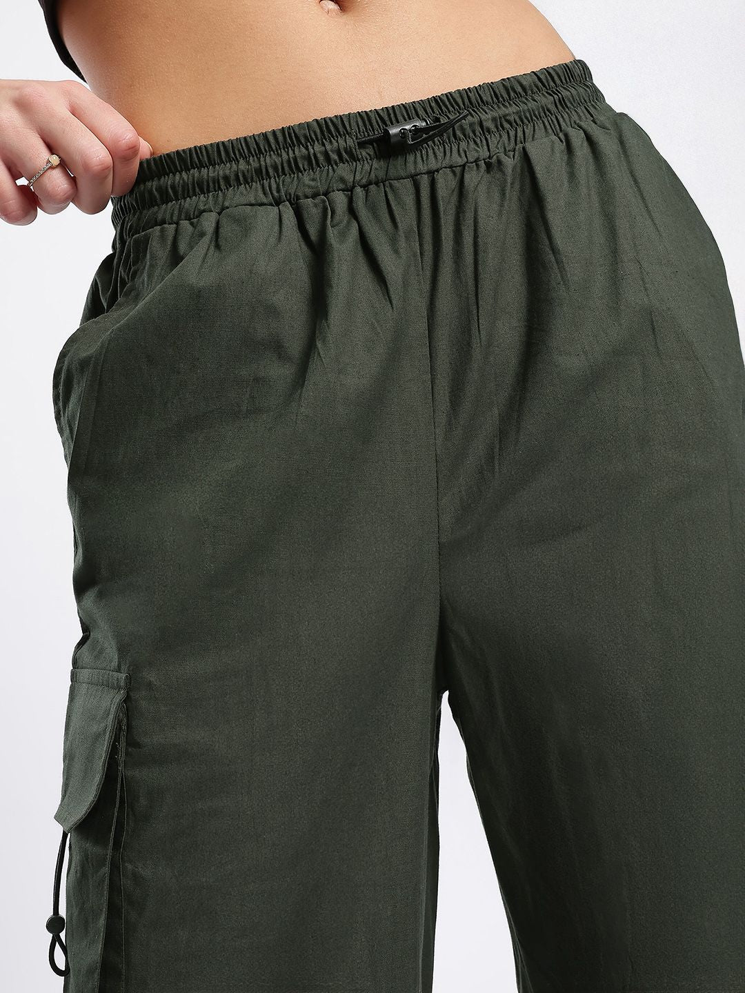 DressBerry Women Urban Ease Toggled Cargo Style Trousers