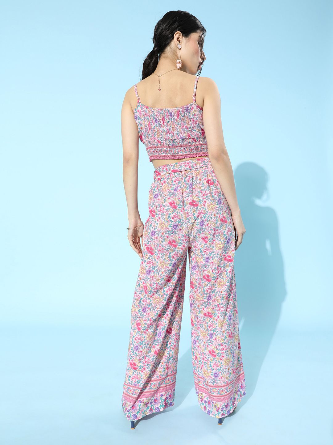 Berrylush Women Pretty Pink Printed Jumpsuit