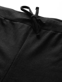 SASSAFRAS Women Black Regular Fit Solid Wide Leg Track Pants