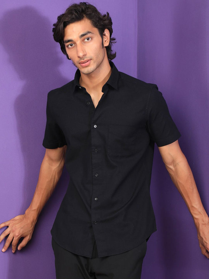 RARE RABBIT Men Darwin Slim Fit Opaque Cotton Shirt