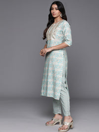 Libas Ethnic Motifs Printed Regular Sequinned Kurta with Palazzos & Dupatta
