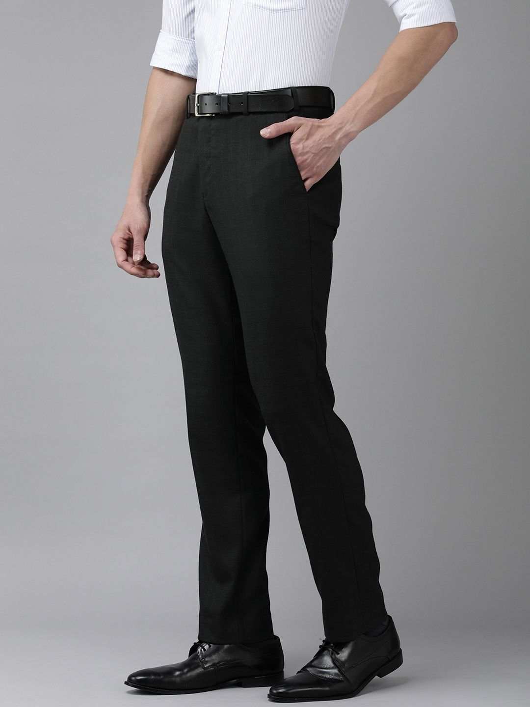 Park Avenue Men Black Trousers