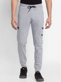 SPYKAR Men Melange Grey Solid Slim-Fit Cotton Jogger