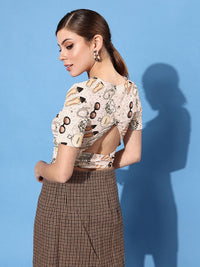 Athena Beige Conversational Off My Back Top