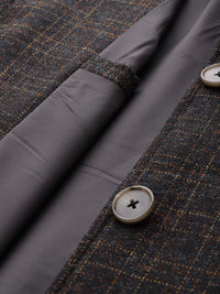 DressBerry Checked Single-Breasted Longline Overcoat