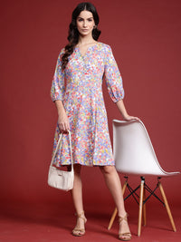 all about you  Floral Print A-line Midi Dress