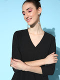 SASSAFRAS Black Black Solid Wrap It Up Top