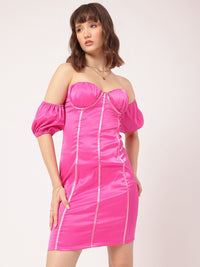 DressBerry Satin Escape Padded Corset Mini Dress