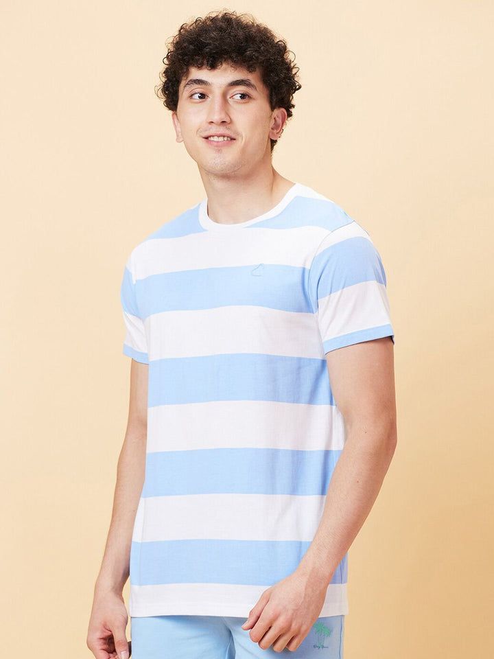 Being Human Striped Round Neck Pure Cotton Casual T-shirt