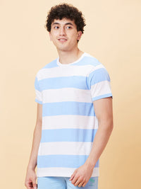 Being Human Striped Round Neck Pure Cotton Casual T-shirt