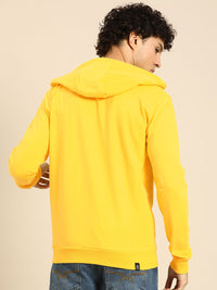 Being Human Men Brand Logo & Numeric Print Hooded Pure Cotton Front-Open Sweatshirt