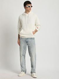 THE BEAR HOUSE Typography Printed Hooded Pure Cotton Pullover Sweatshirt