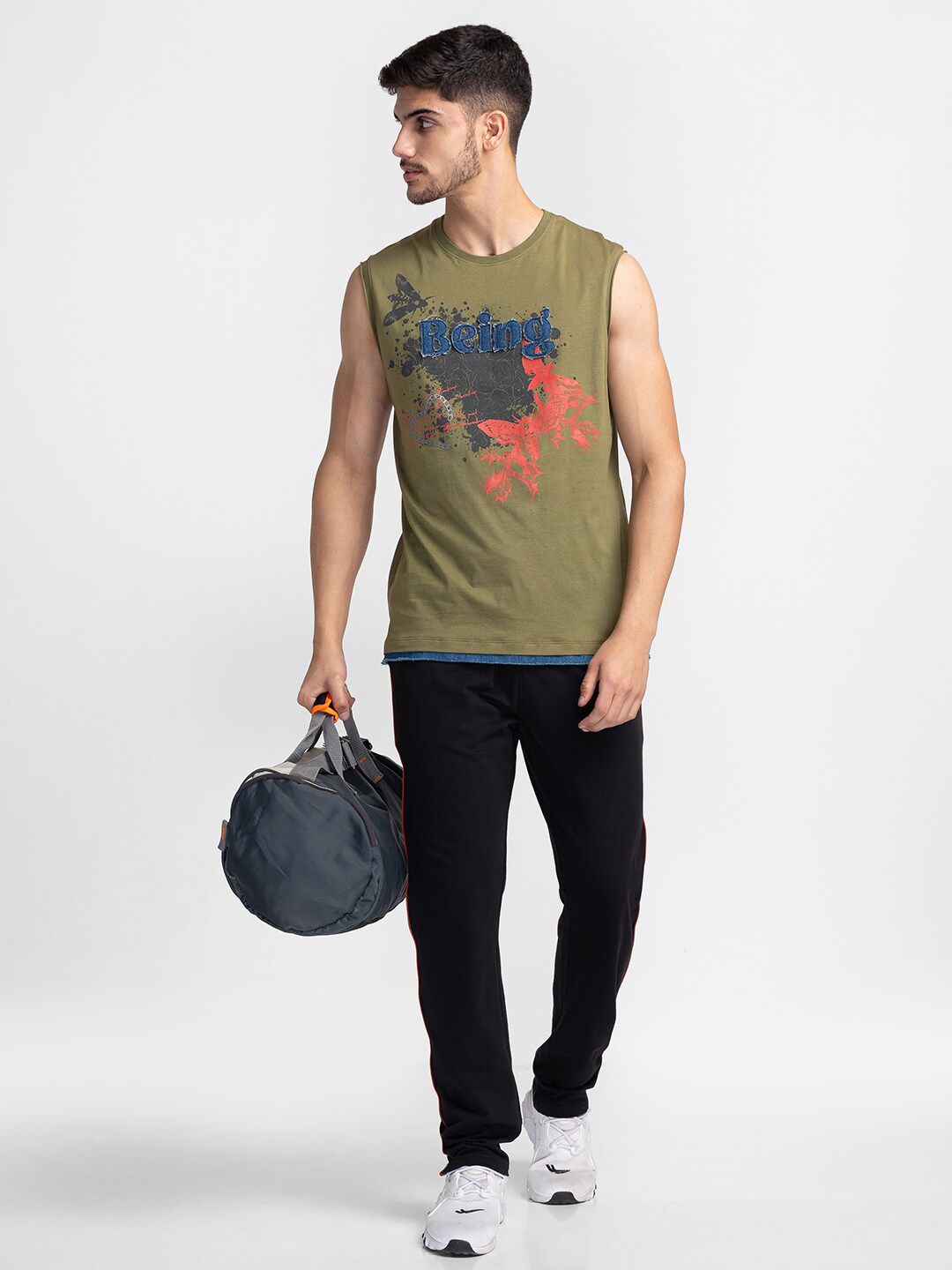 Being Human Graphic Printed Round Neck Sleeveless T-shirt