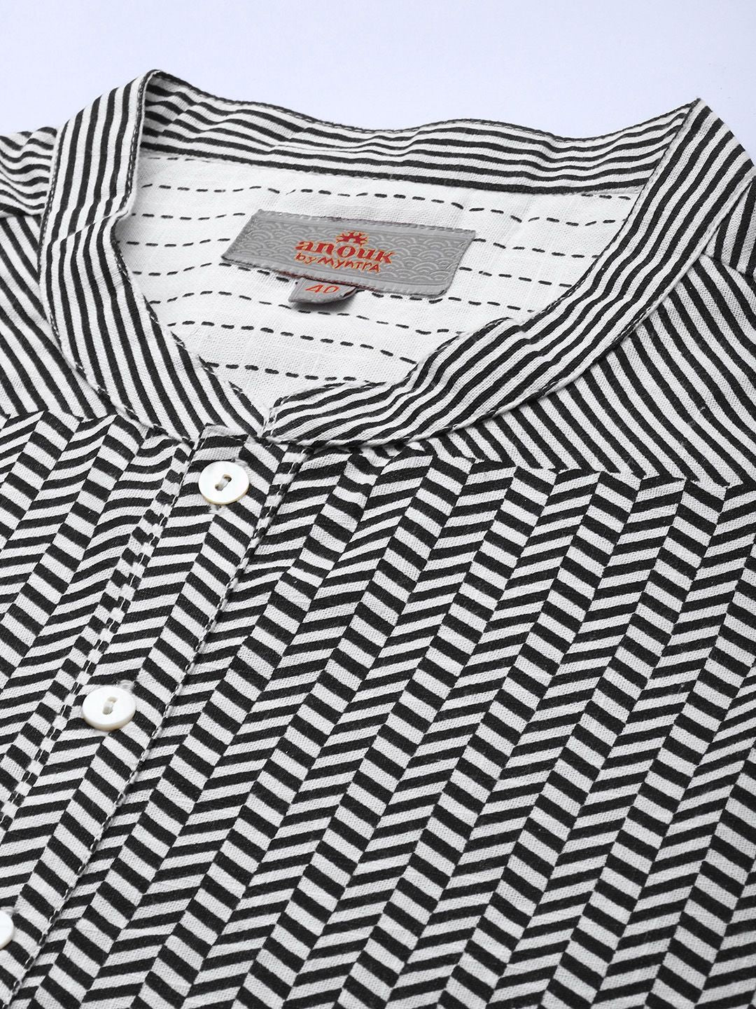 Anouk Pure Cotton Geometric Printed Straight Kurta