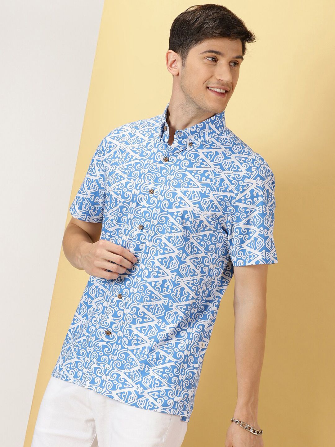 Thomas Scott Printed Smart Slim Fit Floral Opaque Casual Shirt