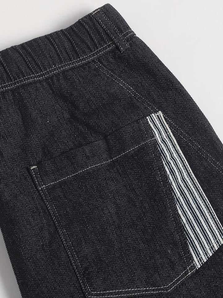 THE BEAR HOUSE Men Relaxed Loose Fit Cotton Denim Trousers