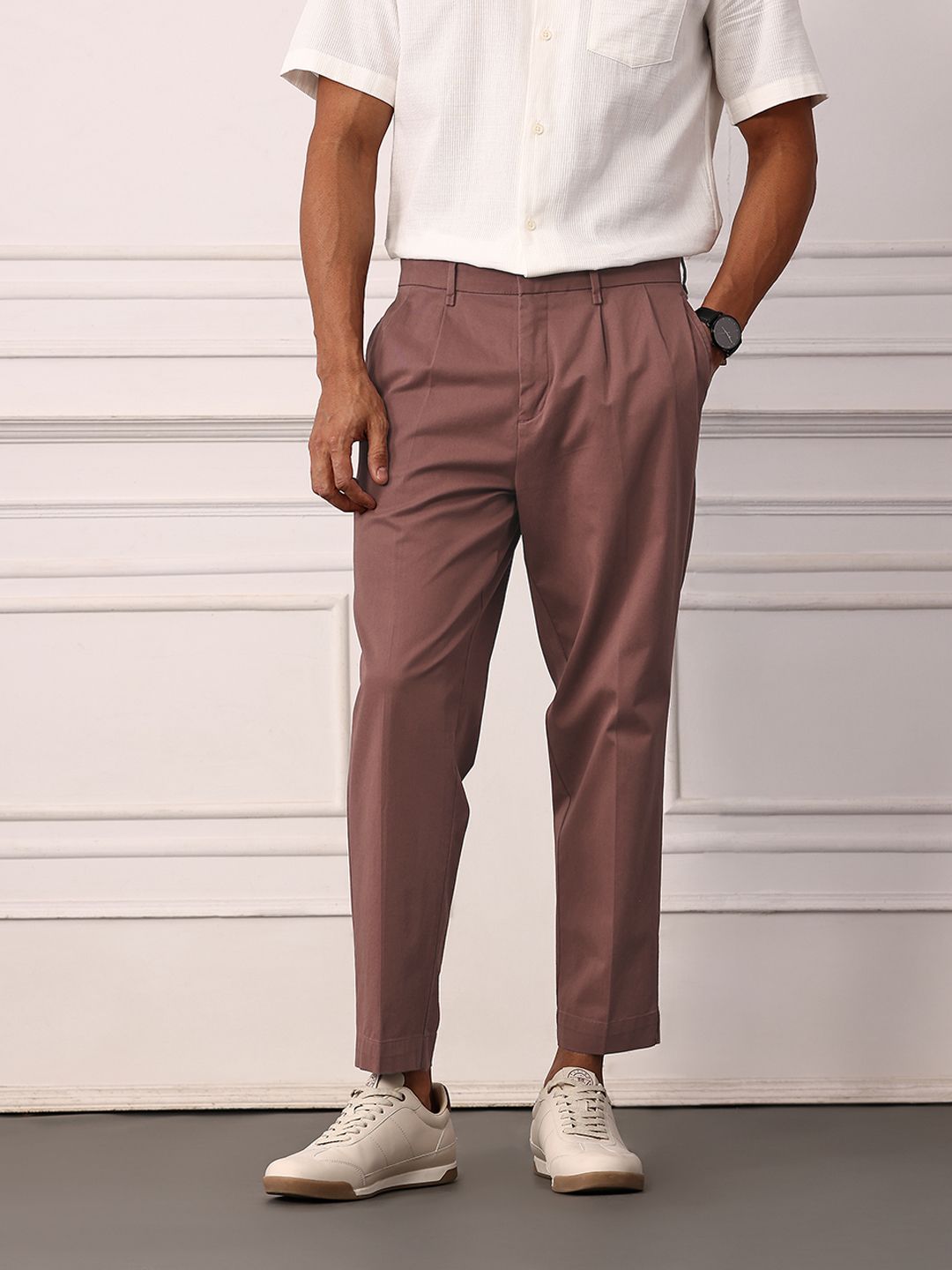 Mr Bowerbird Men Mid-Rise Pleated Oversized Fit Korean Trousers