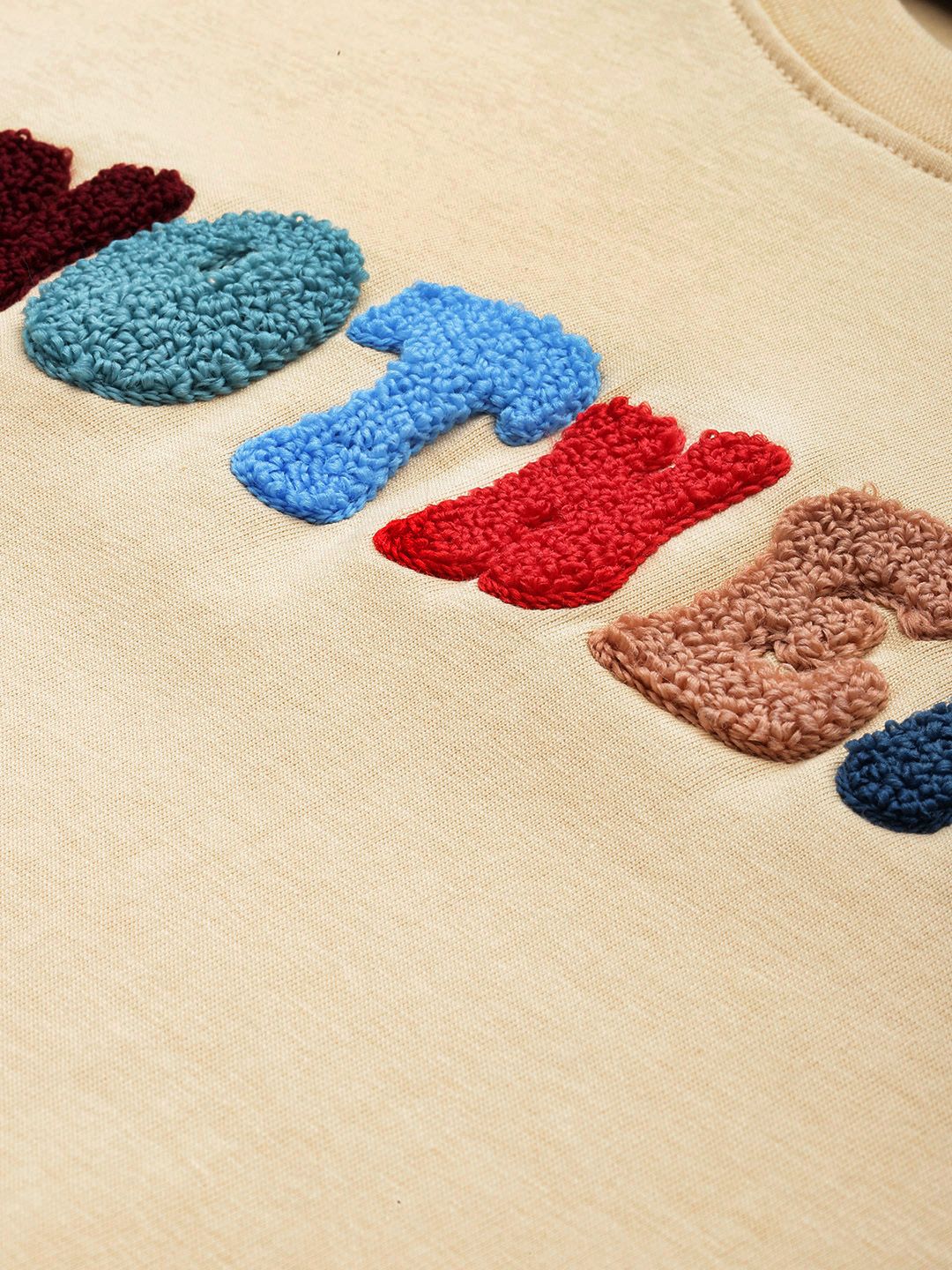 DILLINGER Typography Embroidered Oversize Pure Cotton Longline T-shirt