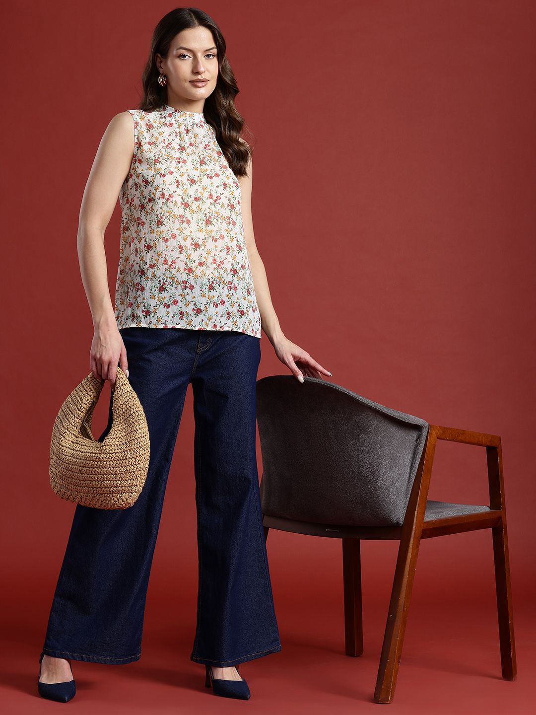 all about you Floral Print Sheer Top