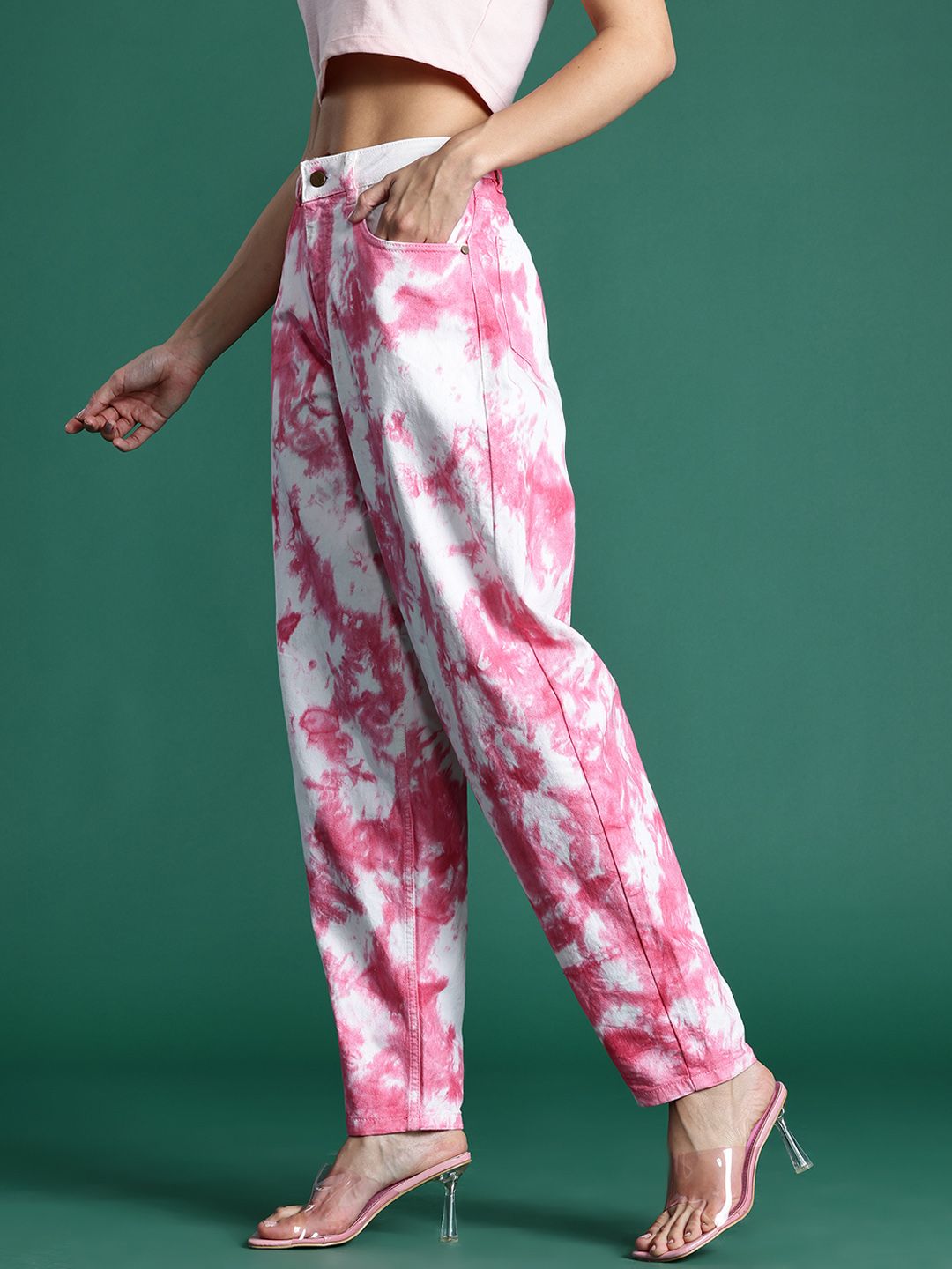 DressBerry Women Tie & Dye Slouchy Fit Stretchable Jeans