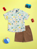 Nauti Nati Boys Printed Shirt with Shorts