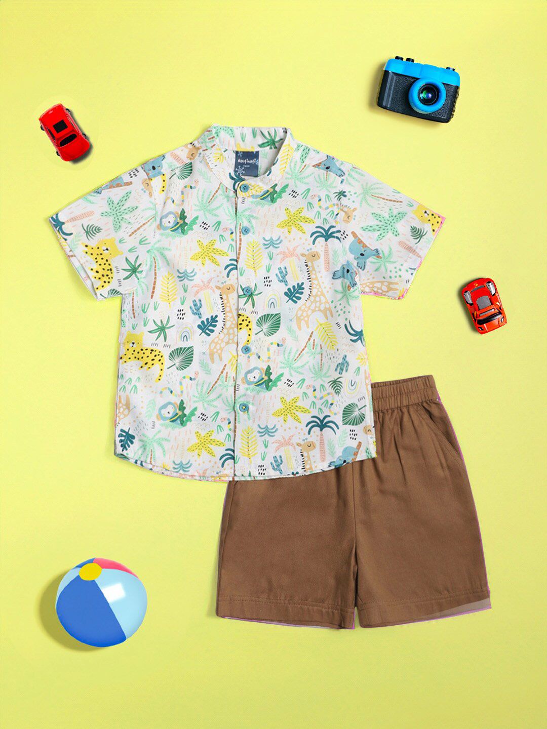 Nauti Nati Boys Printed Shirt with Shorts