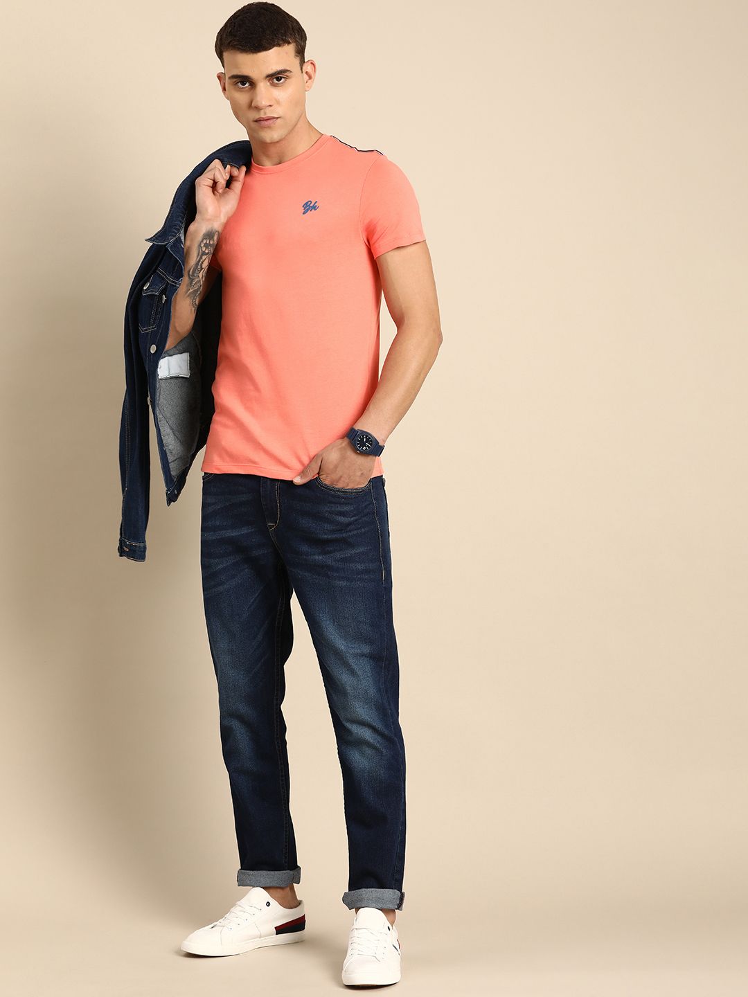 Being Human Pure Cotton Round Neck Casual T-shirt