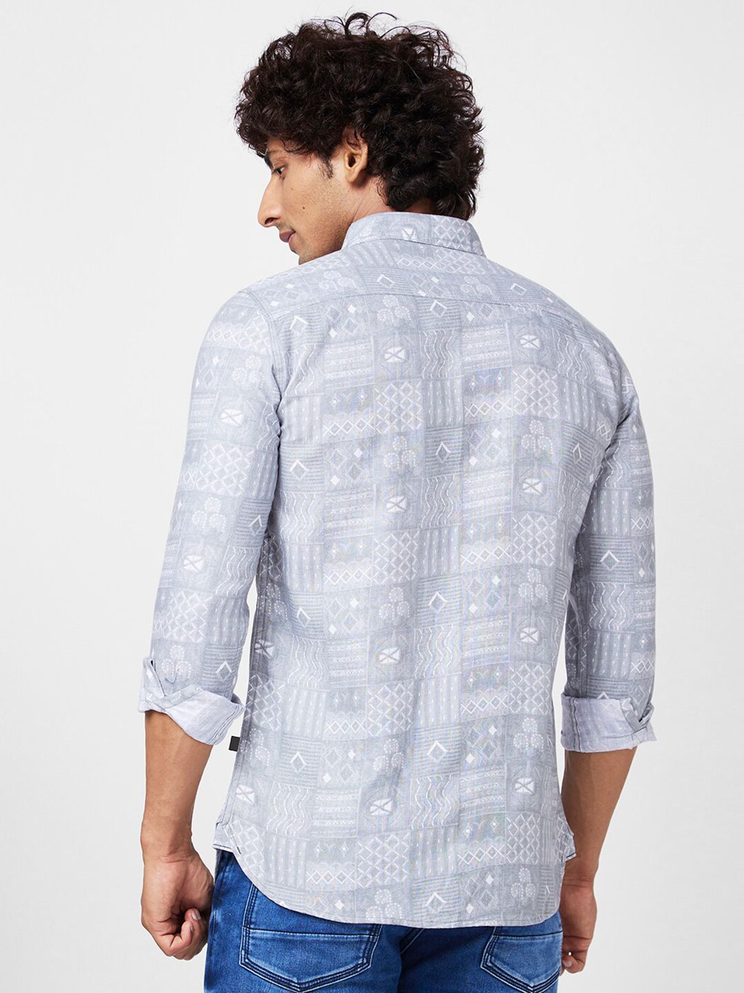 SPYKAR Men Slim Fit Printed Cotton Casual Shirt