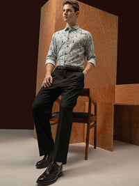 LOCOMOTIVE Luxe Satin Printed Party Shirt