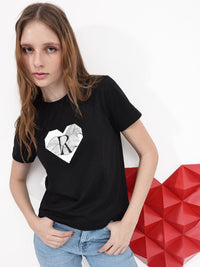 RAREISM Printed Round Neck Cotton T-shirt