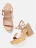 DressBerry Open Toe Block Heels
