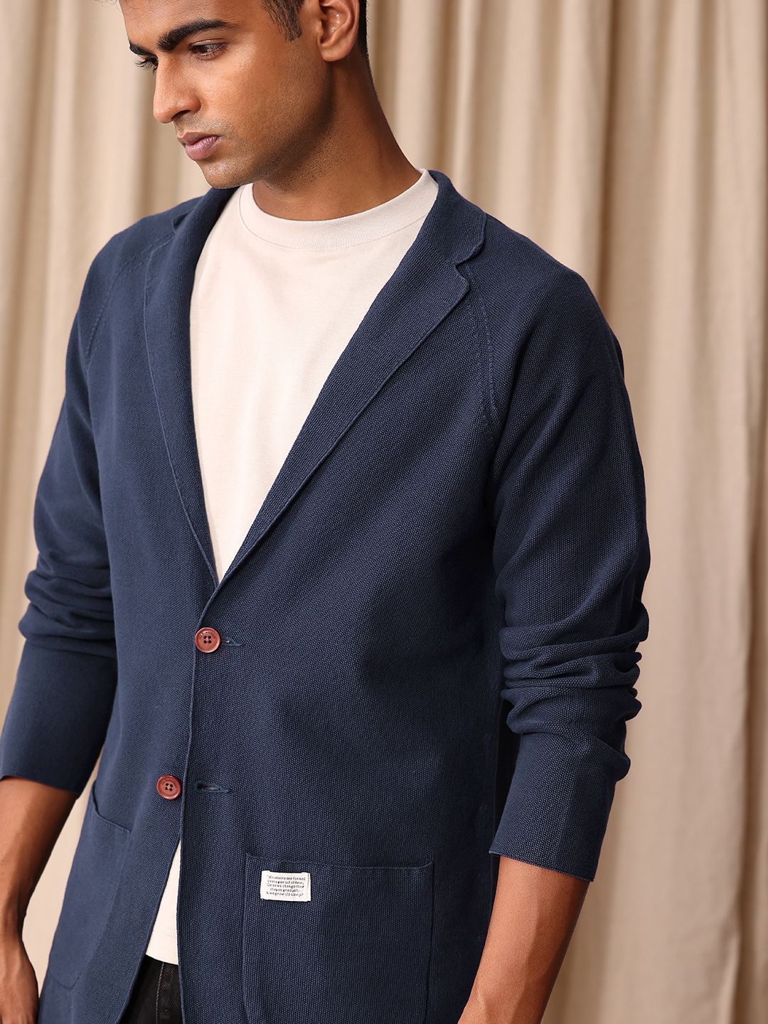 Mr Bowerbird Self Design Tailored Fit Single-Breasted Casual Blazer