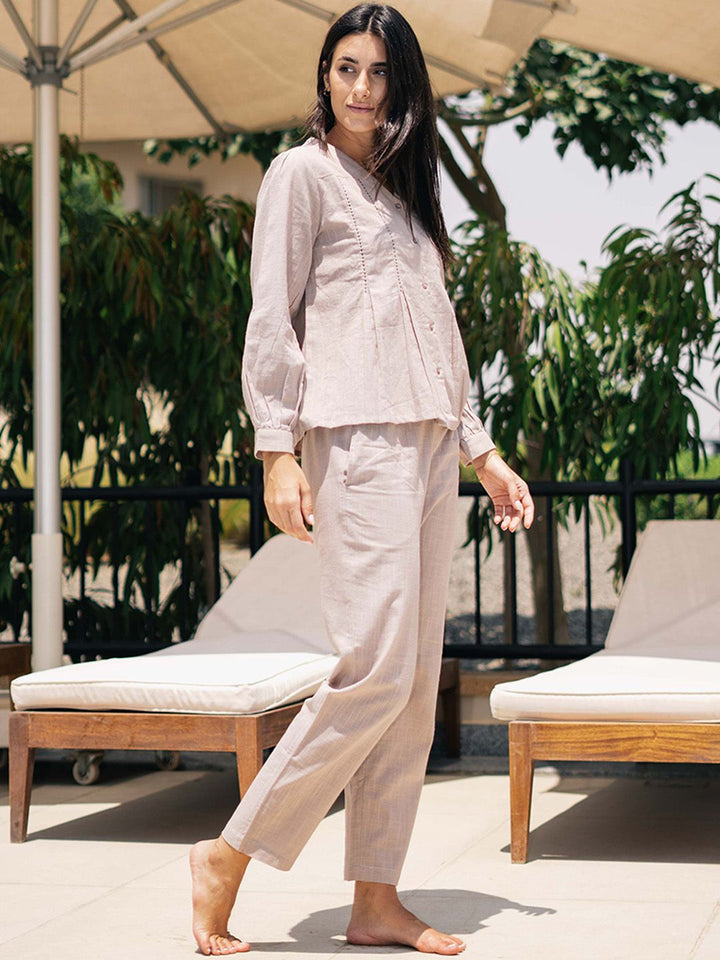 SANSKRUTIHOMES V-Neck Pure Cotton Night suit