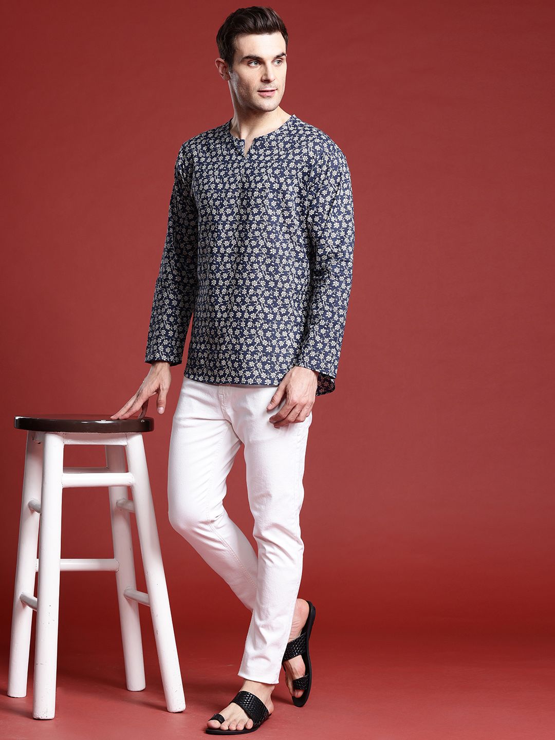 Anouk Men Floral Printed Pure Cotton Kurta