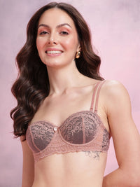 DressBerry Floral Laced Full Coverage Heavily Padded Bra DRM-DB-MK23D