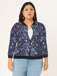 AND Women Blue Floral Printed Sweatshirts