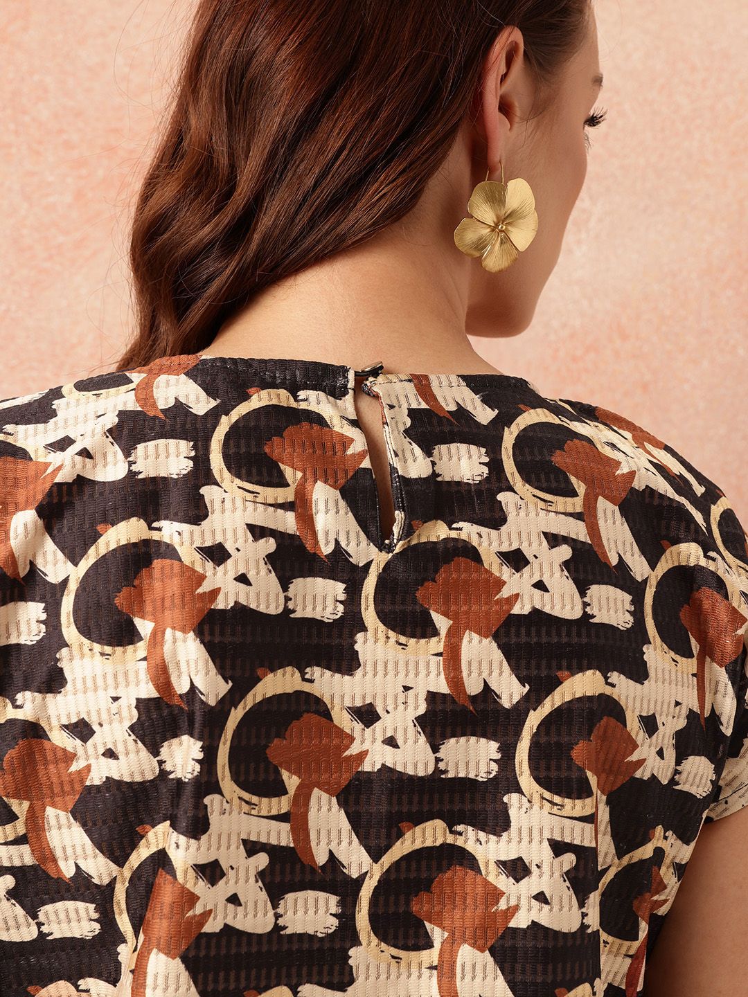 all about you Printed Shift Midi Dress with Slit