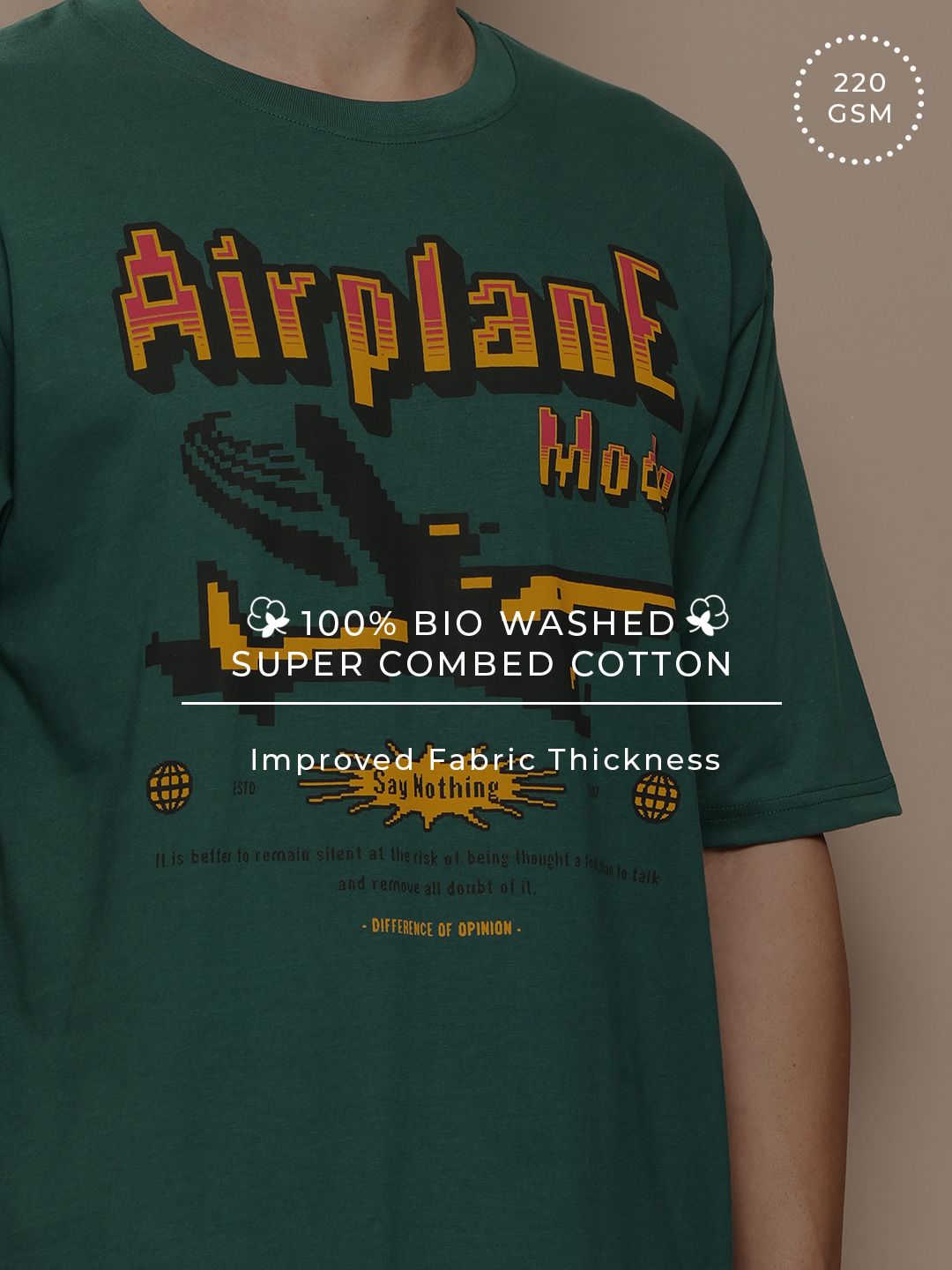 Difference of Opinion Men Graphic Printed Oversized T-shirt