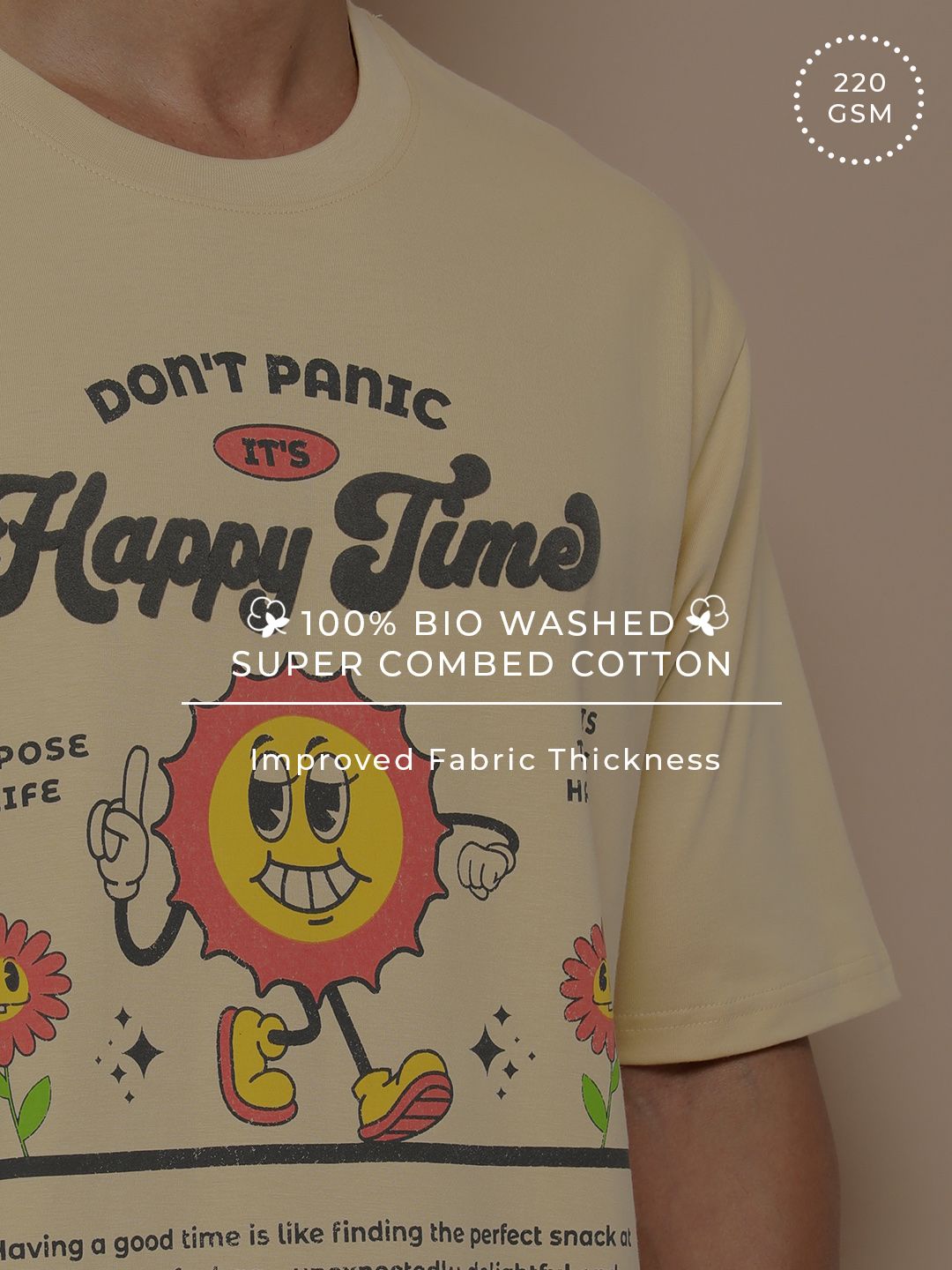 Difference of Opinion Men Graphic Printed Embossed Oversized T-shirt